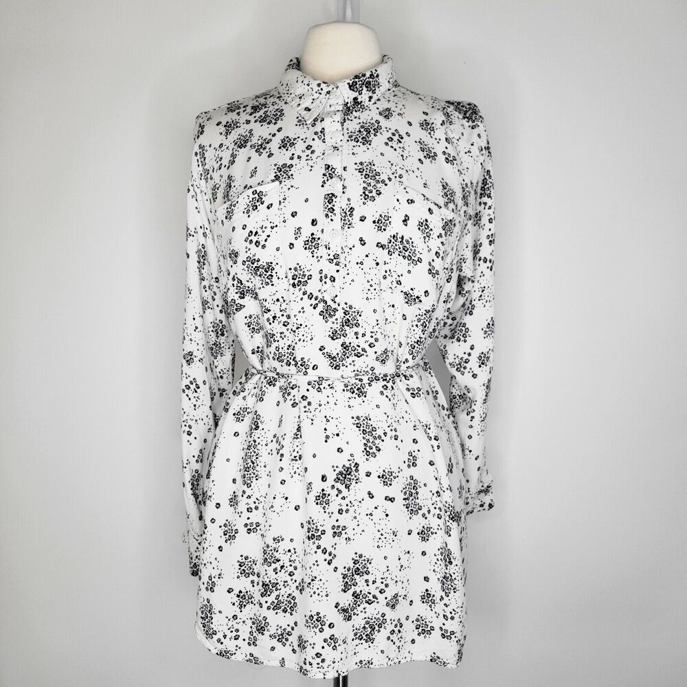 ISABEL MATERNITY White Floral Blouse Size XXL Boho Tunic Soft Flowy Spring Light